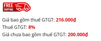 Cấu hình giá theo thuế Cấu hình giá theo thuế