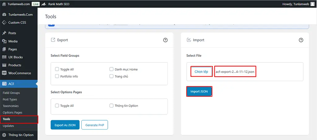 Add JSON cho 2 bước trên Add JSON cho 2 bước trên