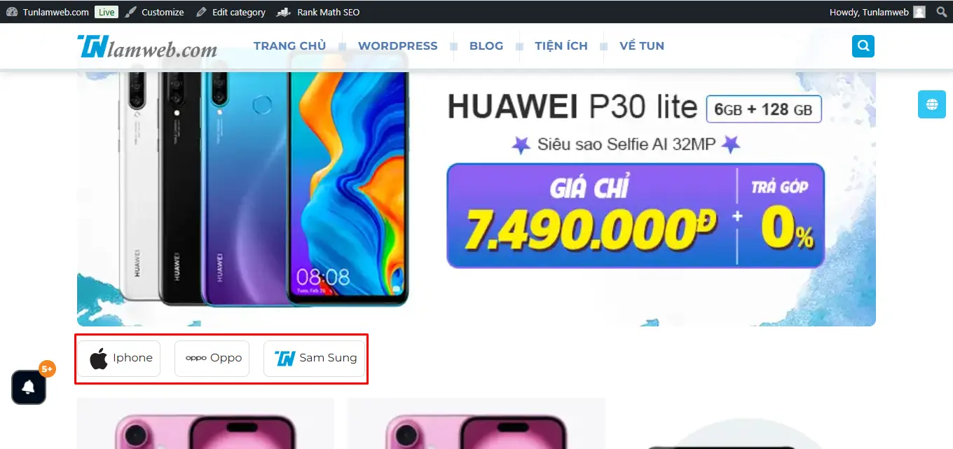 Show Danh mục con trong trang Danh mục Woocommerce 