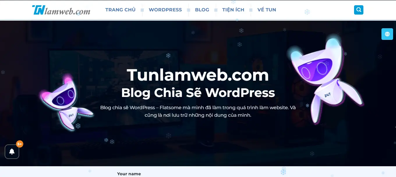 Tạo Hiệu Ứng Tuyết Rơi Mẫu 2