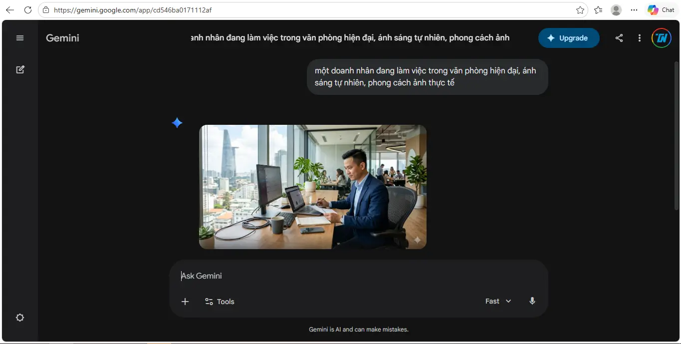 Hoàn thành tạo hình ảnh từ Gemini